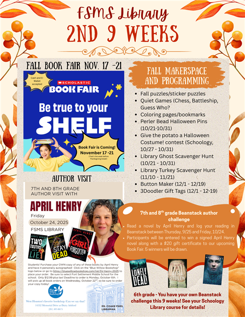 FSMS Library 2nd 9 weeks